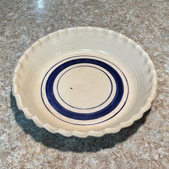 Nettlebed Pottery String Prairie Texas Ruffle Edge Holiday 11" inch Pie Plate - Picture 11 of 11